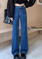 Minji Indigo Patch-Pocket Denim Jeans