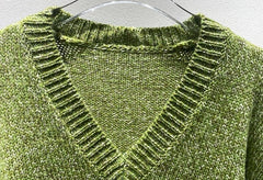 RM Olive V-Neck Knit Sweater