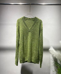 RM Olive V-Neck Knit Sweater