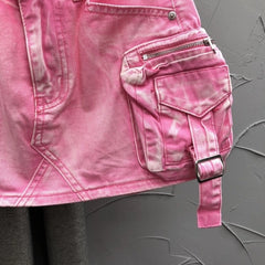 Ahyeon Acid Wash Cargo Skirt