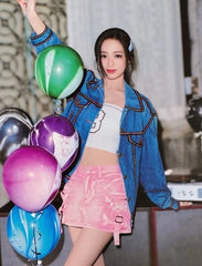 Ahyeon Acid Wash Cargo Skirt