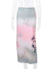 Hyein Pink-Green Tie-Dye Skirt