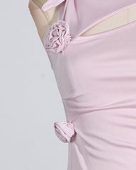 Rei Pink Floral Cut-Out Dress