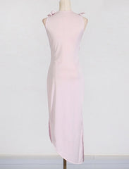 Rei Pink Floral Cut-Out Dress