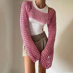 Sakura Hollow Cropped Sweater