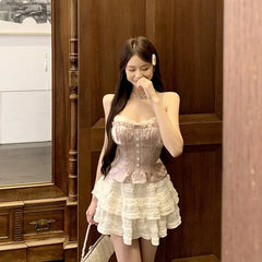 Minji Blush Layered Pleated Top