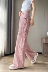 Jiwoo Pink Cargo Pants