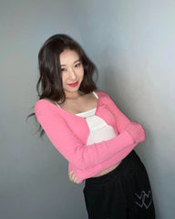 Chaeryeong Ribbed Open Cardigan