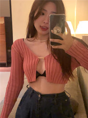 Chaeryeong Ribbed Open Cardigan