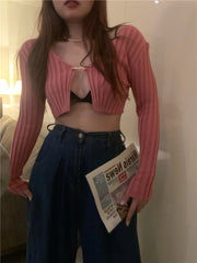 Chaeryeong Ribbed Open Cardigan