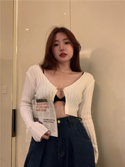 Chaeryeong Ribbed Open Cardigan