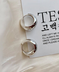 RM Silver Chunky Hoop Earrings