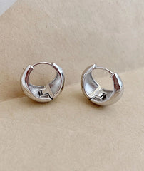 RM Silver Chunky Hoop Earrings
