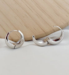 RM Silver Chunky Hoop Earrings