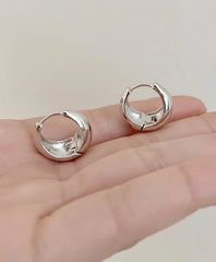 RM Silver Chunky Hoop Earrings
