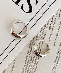 RM Silver Chunky Hoop Earrings