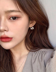 RM Silver Chunky Hoop Earrings