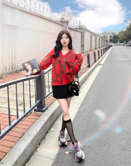 Hyunjin Red Abstract Sweater