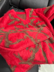 Hyunjin Red Abstract Sweater