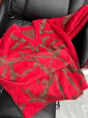 Hyunjin Red Abstract Sweater