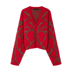 Hyunjin Red Abstract Sweater