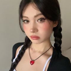 Asa Red Big Heart Pendant Necklace