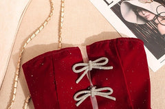 Ahyeon Corset Bowknot Accent Top