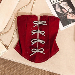 Ahyeon Corset Bowknot Accent Top