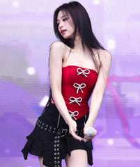 Ahyeon Corset Bowknot Accent Top