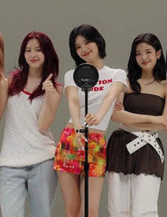 Yeji Crimson Tropic Mini Skirt