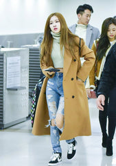 Rose Long Woolen Coat