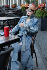 Ruka Denim Trench Coat