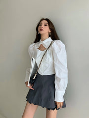 Ryujin White Cut-Out Top