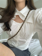 Ryujin White Cut-Out Top