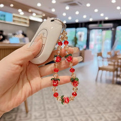 Luxury Persimmon Beaded Wristlet