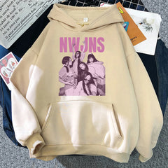 NewJeans “NJZ NWJNS” Oversized Graphic Hoodie