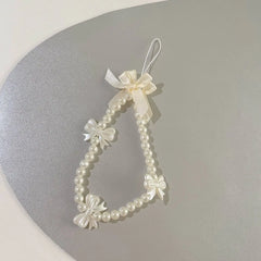 Pearl Bow Bear Phone Chain