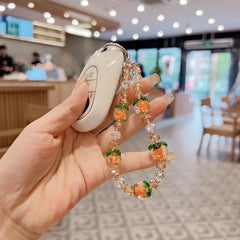 Luxury Persimmon Beaded Wristlet