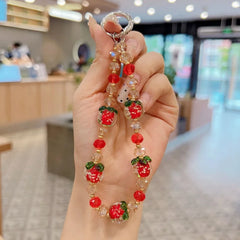 Luxury Persimmon Beaded Wristlet