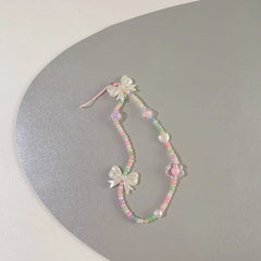 Pearl Bow Bear Phone Chain
