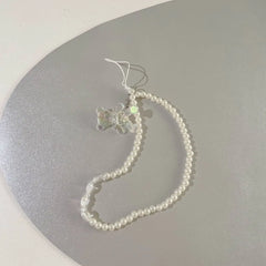 Pearl Bow Bear Phone Chain