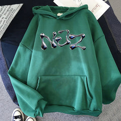 NewJeans “NJZ NWJNS” Oversized Graphic Hoodie