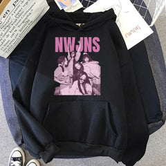 NewJeans “NJZ NWJNS” Oversized Graphic Hoodie