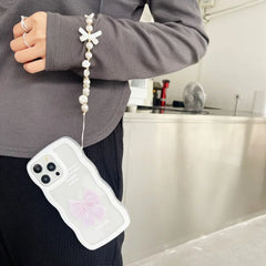 Pearl Bow Bear Phone Chain