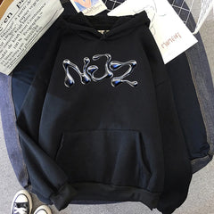 NewJeans “NJZ NWJNS” Oversized Graphic Hoodie