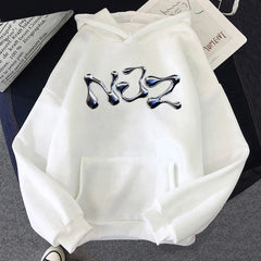 NewJeans “NJZ NWJNS” Oversized Graphic Hoodie