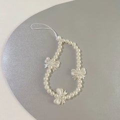 Pearl Bow Bear Phone Chain