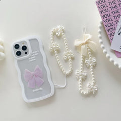 Pearl Bow Bear Phone Chain