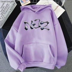 NewJeans “NJZ NWJNS” Oversized Graphic Hoodie