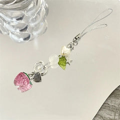 Strawberry Green Hat Phone Chain